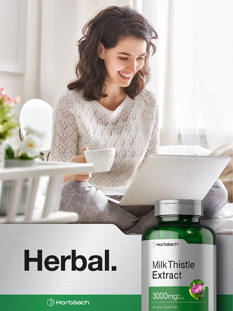 [Australia] - Horb√§ach Milk Thistle Supplement | 3000mg | 300 Capsules | Herbal Extract | Non-GMO, Gluten Free 