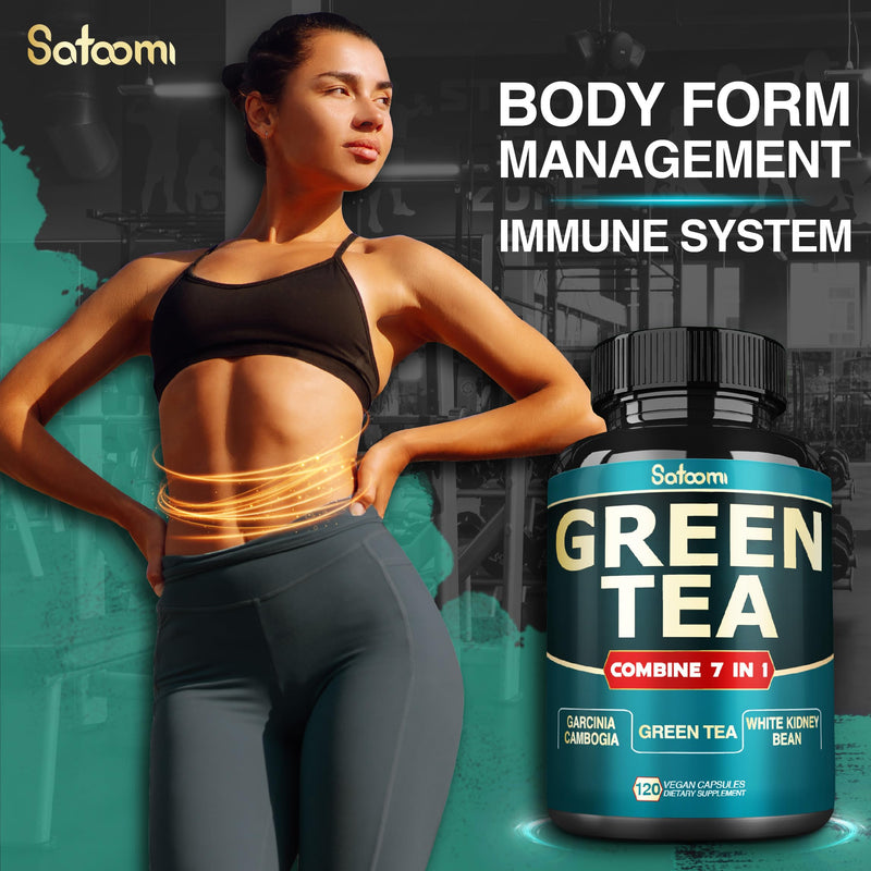 [Australia] - 13x Green Tea Extract Capsules 13200mg per Serving with Garcinia Cambogia, Kidney Bean, Raspberry, Grape Seed, Gymnema & Forskohlii - Support Body Management, Mind & Immunity System - 120 Capsules Green Tea - 13200mg 