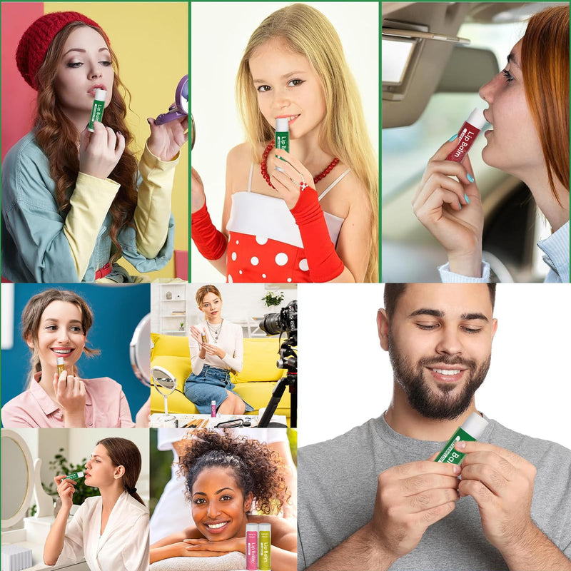 Yopela 36 Pack Natural Lip Balm Bulk with Vitamin E and Coconut Oil - Moisturizing, Soothing, and Repairing Dry and Chapped Lips Valentine's Gift- 12 Flavors - Non-GMO Pack of 36
