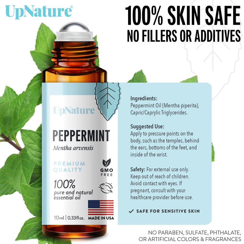 [Australia] - UpNature Peppermint Essential Oil Roll On - Morning Sickness Relief & Nausea Relief for Pregnant Women - 100% Pure Peppermint Oil, Pregnancy Must Haves 0.33 Fl Oz (Pack of 1) 