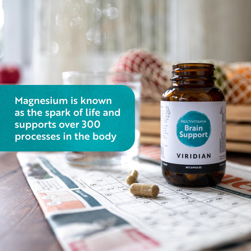 Viridian - Brain Support Multivitamin - 60 Caps | for Cognitive Function | Botanical Extracts, Vitamins and Minerals | Vitamin B5 Supports Mental Performance | 100% Active Ingredients | Vegan
