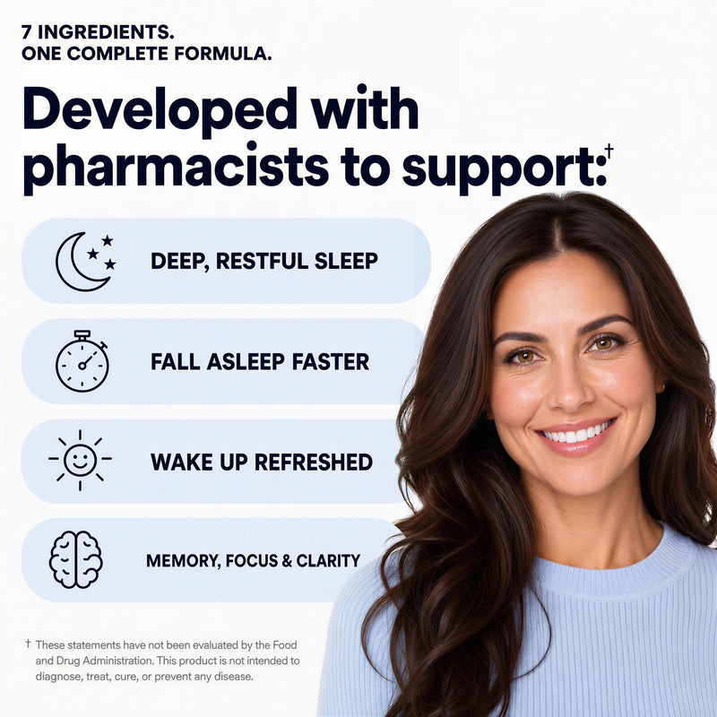 Liposomal Magnesium L-Threonate with Apigenin, 60 Caps | Melatonin-Free Restful Sleep & Calm Focus Support: 7-Ingredient Formula with L-Theanine, Valerian Root & Chamomile