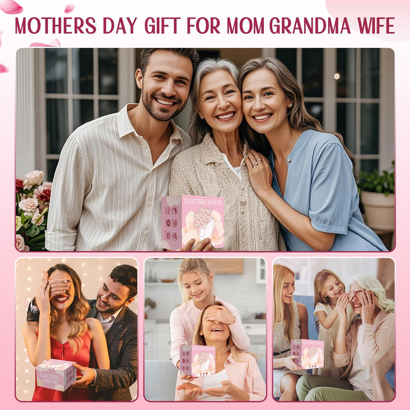[Australia] - Electric Razors for Women,7D Gifts for Women,Cordless Electric Shaver with Detachable Head Wet/Dry Facial Hair Remover for Legs Painless Water Resistant (Pink) Pink 