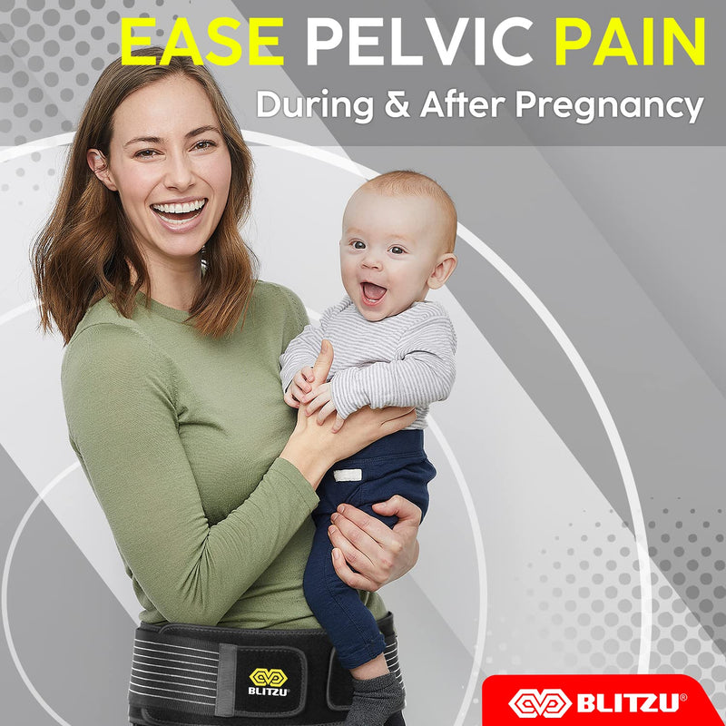 [Australia] - BLITZU Sacroiliac SI Hip Belt For Women And Men. Lower Back Support Belt. Compression Hip Brace for Pelvis, Joint, Lumbar & Sciatica Pain Relief. Sciatic Nerve Brace, Waist Pelvic Support Belt. L-XL Large-X-Large 