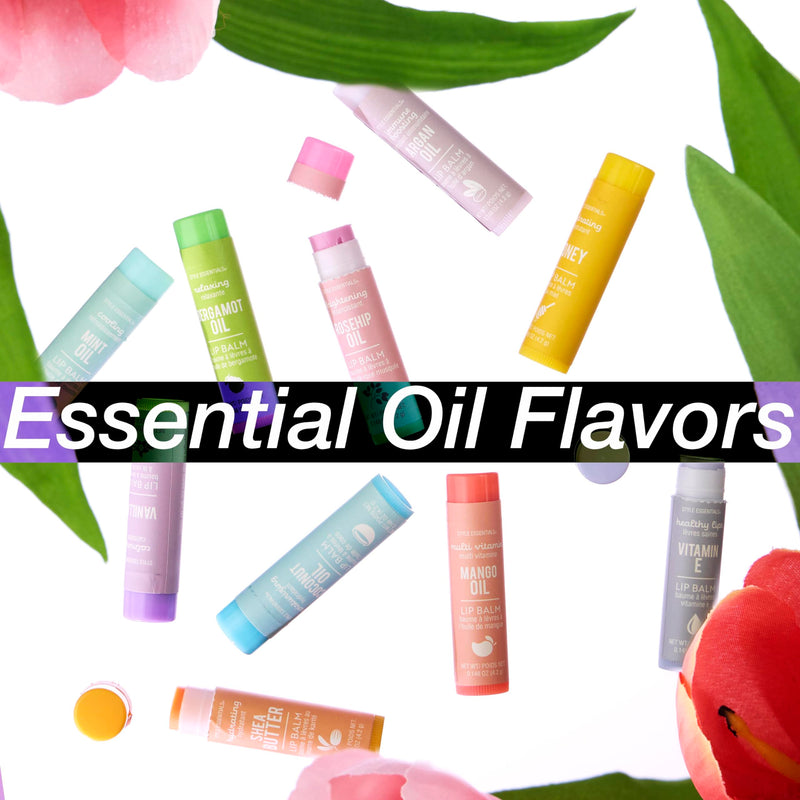10pc Lip Balm Collection with Essential Oils - Hydrating Lip-Great Gift | Hydrating Lip Balms Infused w/Natural Healing Essential Oils - Vitamin Enriched Lip Balm Set