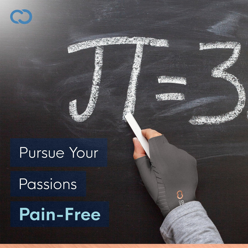 Copper Compression Arthritis Gloves | Fingerless Arthritis Carpal Tunnel Pain Relief for Men & Women | Hand Support Wrist Brace for Neuropathy, Rheumatoid, Tendonitis, Swelling, Crocheting, Typing Grey M Medium (1 Pair)