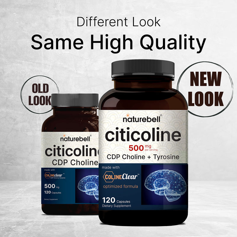 [Australia] - NatureBell Citicoline Supplements, CDP Choline, Citicoline 500mg Plus Tyrosine 50mg Per Serving, Optimized Dosage, 120 Capsules, 2 in 1 Formula, Dual Action Brain Supplement, Non-GMO 