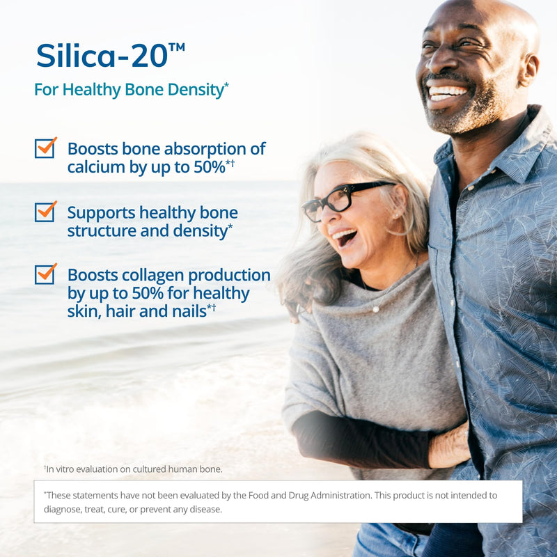 [Australia] - Euromedica Silica-20, 60 Tablets - Optimize Collagen, Support Healthy Bone Density + Hair, Skin & Nails - Non-GMO, Vegan - 30 Servings 