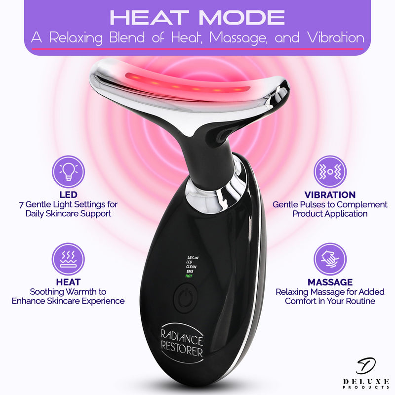 [Australia] - Radiance Restorer - Complete Wrinkle, Massage & Aromatherapy System - 7-Color LED Light Therapy, 3 Massage Functions, *Plus Heat!* - *Choice of Aromatherpay Massage Oil* - *Web App!* (Lavender) Lavender 