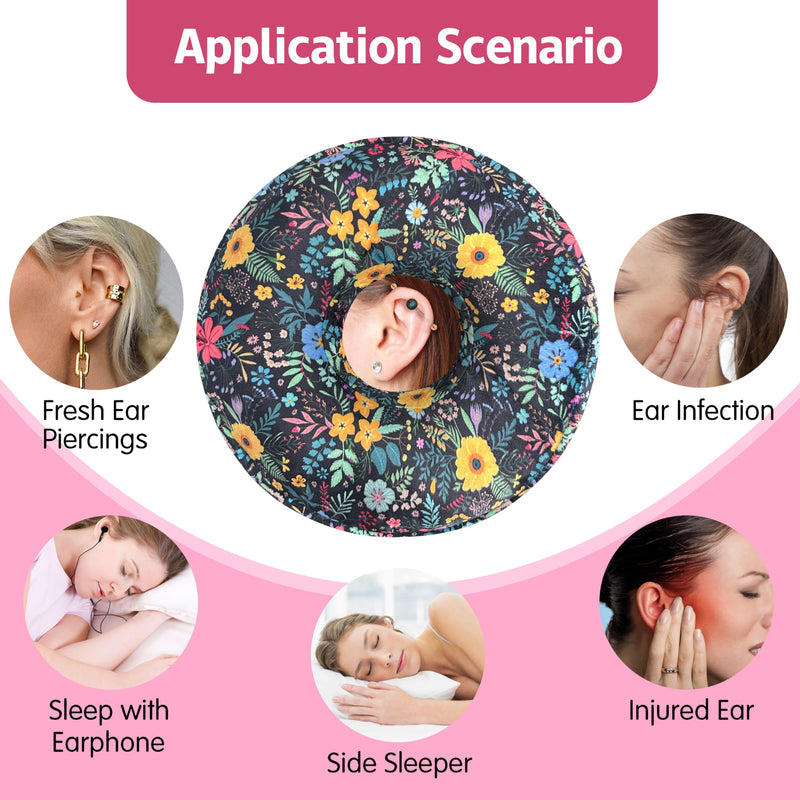 [Australia] - Ear Piercing Pillow for Side Sleepers with Washable Cover Pillows with Holes for Ear Pain,Donut Pillow for Adults CNH Ear Pain Relief Pressure Sores Ear Pillow with Hole in Center,Dark Green 
