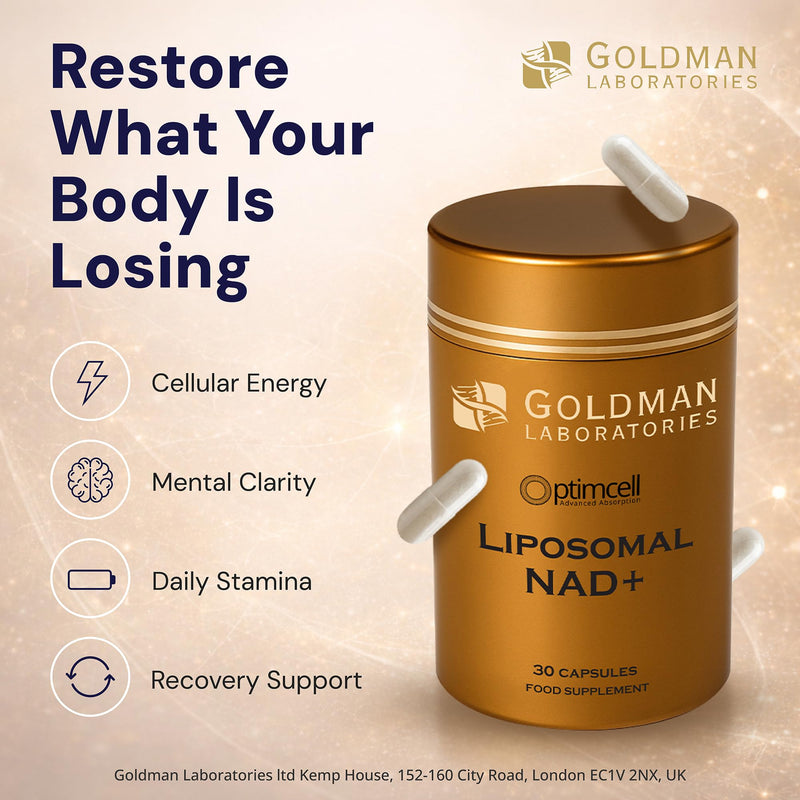 Liposomal NAD+ 300mg Supplement – High Absorption NAD Plus Capsules for Cellular Energy, Healthy Ageing, Brain Health & Mitochondrial Support – Vegan, Non-GMO, Gluten Free – 30 Capsules