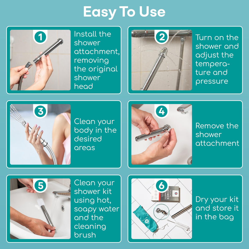 [Australia] - Shower Douche Nozzle for Men & Women ‚Äì Intimate Cleansing System with Easy Installation, Velvet Storage Bag, Cleaning Brush & Cloth ‚Äì Hygienic Douche for Men 