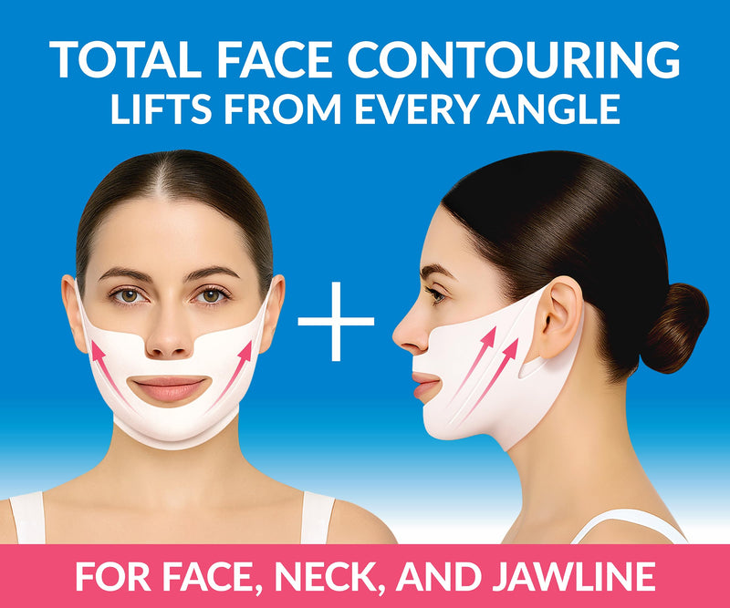 [Australia] - Stylia MaxiLift V-Line Lifting Collagen Face Mask - Advanced Double Chin Reducer - Jawline Shaper - Neck Firming and Tightening Mask with Hyaluronic Acid & Aloe Vera - Chin Strap for Sleeping (10PC) 10 Count (Pack of 1) V-Line MaxiLift 