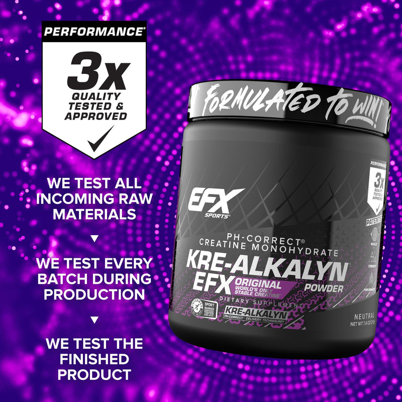 EFX Sports Kre-Alkalyn EFX Powder | pH Correct Creatine Monohydrate Powder Supplement | Strength, Muscle Growth & Performance | 140 Servings (Unflavored)