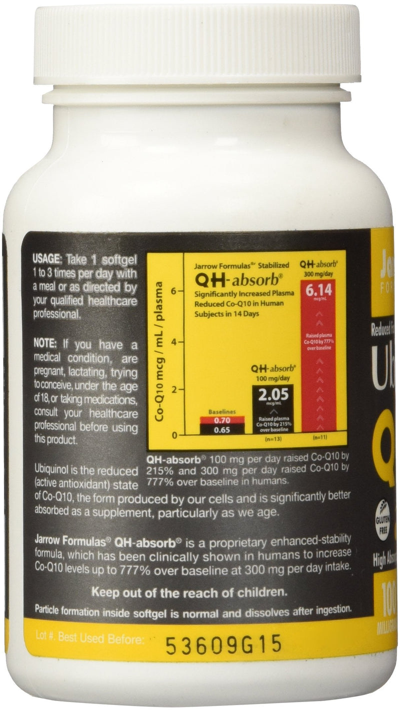 Jarrow Formulas - Qh Absorb Ubiquinol Co Q 10, 100mg, 60 softgels