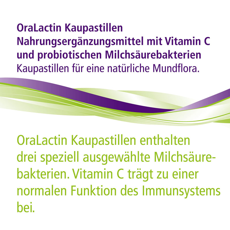 [Australia] - ApaCare OraLactin chewing pastilles | Regeneration + stabilization of healthy oral flora | Oral probiotic | Chewing pastilles with vitamin C and lactic acid bacteria | Fight bad breath | 30 tablets 