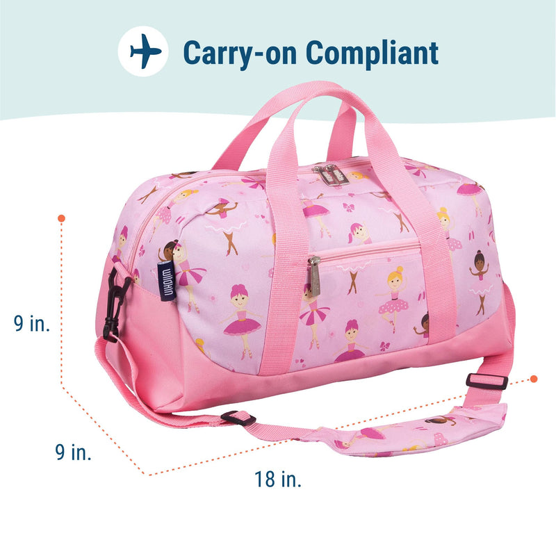 Wildkin Kids Overnighter Duffel Bag – Carry-On Travel Bag for School & Sleepovers, Lightweight, Durable, Boys & Girls Ages 4–15 – Ballerina