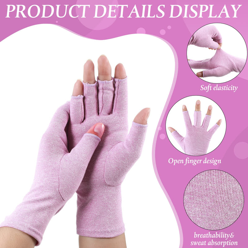 Haysandy 6 Pairs Arthritis Gloves, Compression for Women Men Fingerless Gloves for Carpal Tunnel Relieve Hand Muscle Pain(Small) Small