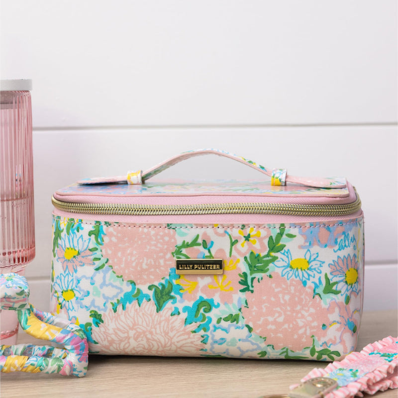 Lilly Pulitzer Cosmetic Bag for Women, Makeup Box with Zipper for Skincare (Lilly Garden Home) Lilly Garden Home