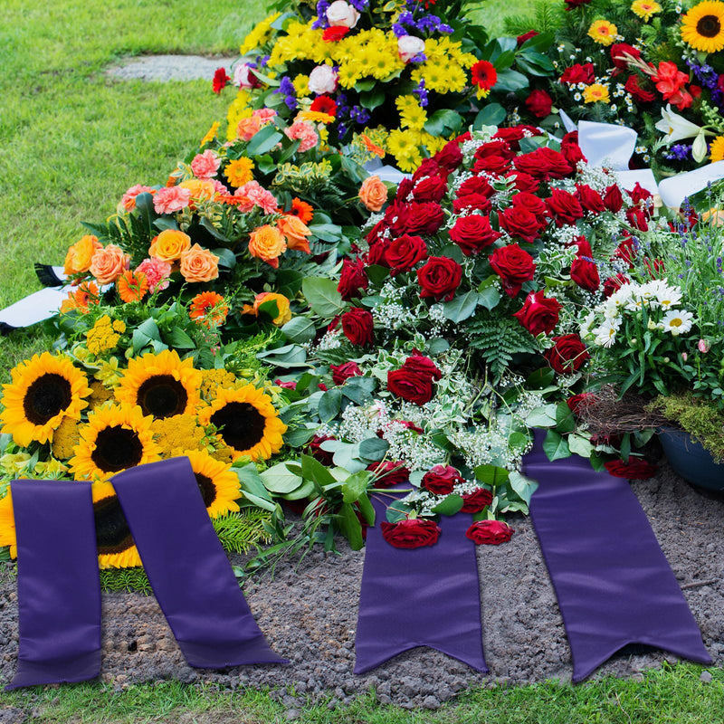 [Australia] - Funeral Sash Memorial Wreath Sash Funeral Ribbon Celebration of Life Ribbon for Casket or Wreath Flowers Memorial Service Honor The Loved Ones Memory 58x4''(Purple,in Loving Memory) Purple In Loving Memory 