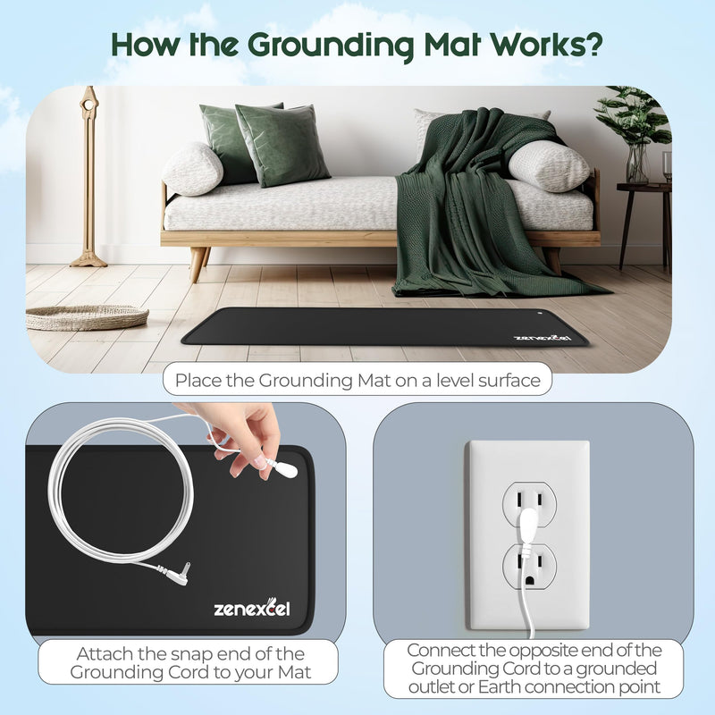 [Australia] - Grounding Mat | 24x16 Inches Large Earthing Pad for Relieving Anxiety, Stress & Inflammation | Versatile Ground Therapy for Working, Relaxing & Yoga | Earth Grounding Sheet for Bed & Desk S-24*16 Inch 