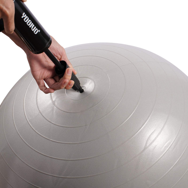 [Australia] - Exercise Ball Pump, Hand Air Pump for Stability Workout Yoga Ball, with 2 Plugs for Valve & 1 Plug Remover for Easy Deflation Hand Pump 