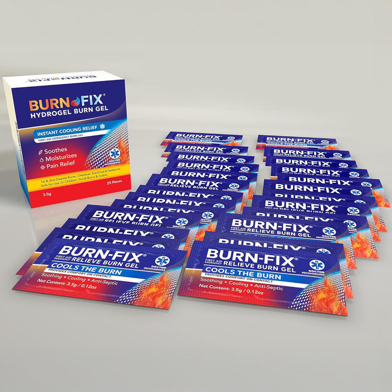 [Australia] - BurnFix¬Æ Hydrogel Burn Gel Packets ‚Äì 3.5 g Soothing First Aid Burn Cream for Instant Cooling Relief on Minor Burns, Sunburns & Scalds ‚îÇ Ideal Emergency Kit Essential (Pack of 25) 