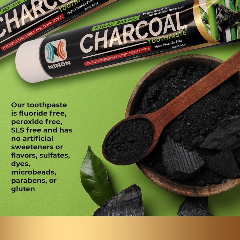 [Australia] - Activated Charcoal Toothpaste 6.5oz Each with 100% Deep Cleansing Natural Toothpaste, Organic Paste eliminates Bad Mouth Odor Keeping it Refreshing (2 Pack (6.5OZ) Activated Charcoal Toothpaste 6.5 Fl Oz (Pack of 2) 