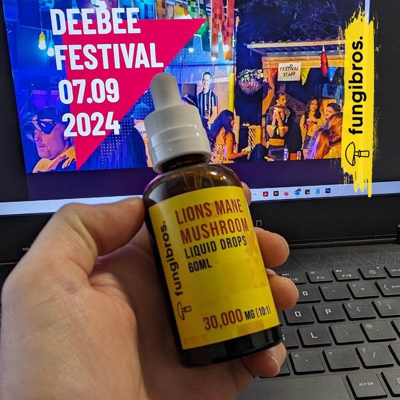 Lions Mane Liquid Drops 30,000mg | 10:1 Fruiting Body Extract | Focus, Clarity & Brain Fog Support | Fast Absorption | 60ml 2 Month Supply | UK Made