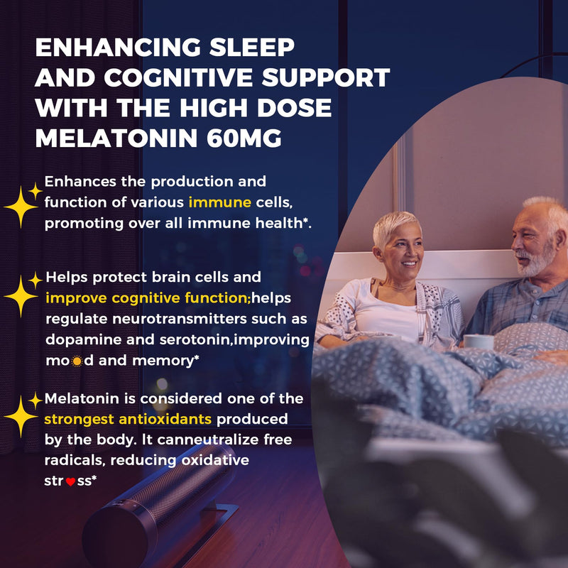 NEVISS 1Pack 60mg Melatonin Liposomal for Adults, High Dose Deep Rest & Brain Cognition, Extra Strength with Vitamin D3, K2, Chamomile for Sound Zzz Cycle, Power Antioxidant, 75 Softgels 75 Count (Pack of 1)