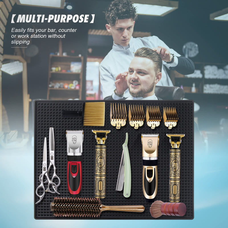 [Australia] - MoyRetty Bar Service Spills Mat, Barber Station Mat, 15.7x11.8 Inches, Professional Hair Stylist Clippers Accessories Supplies Tools, Salon and Barbershop Pads 