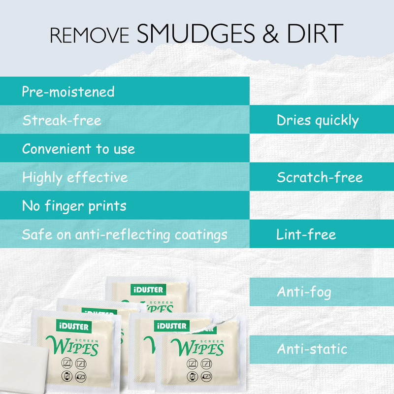 [Australia] - Cleaning Wipes for Electronic Devices - 100 Counts Premoistened Glass Cleaning Wipes, Portable Laptop Screen Cleaner, Individually Wrapped Wipes, Travel Size 100 Count (Pack of 1) 