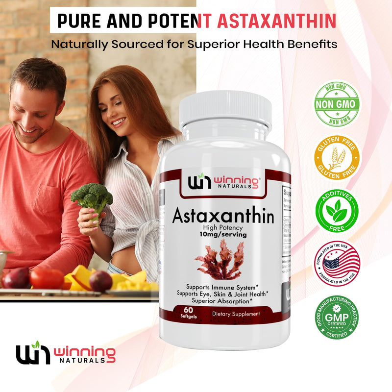 [Australia] - Astaxanthin 10 mg Softgels, 60 Count (Pack of 1) 60 Count (Pack of 1) 