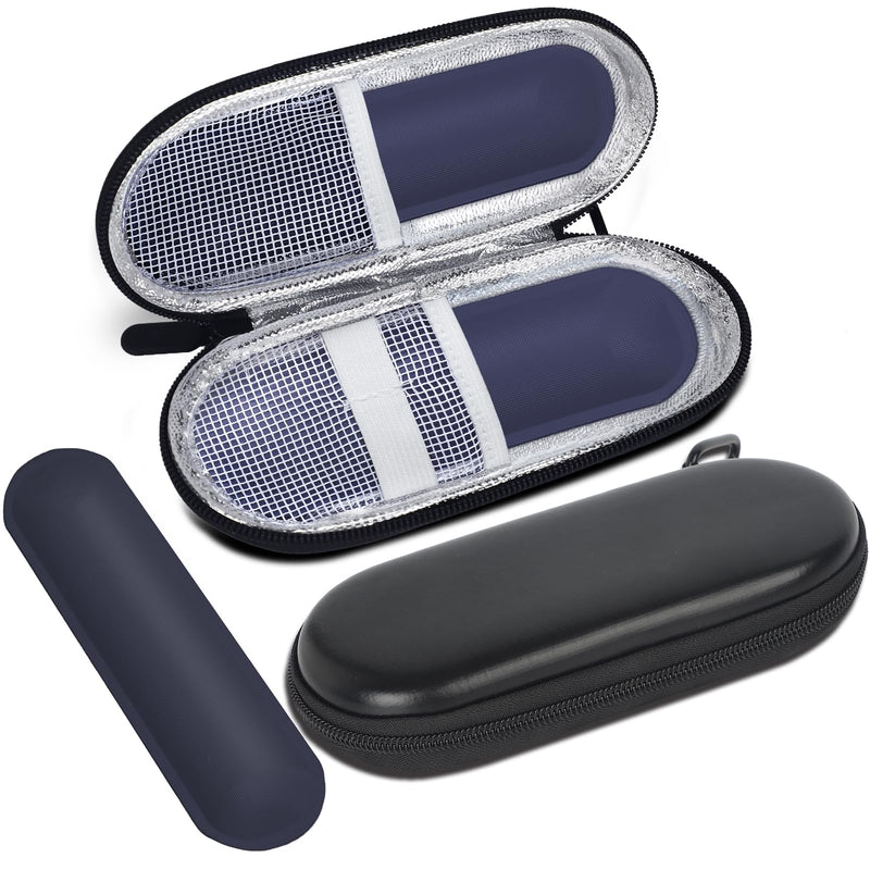 [Australia] - MOSLA Insulin Cooler Travel Case for Diabetic Organize Medication Insulated Cooling Bag with 2 Ice Packs for Insulin Pens and Other Diabetic Supplies Black 