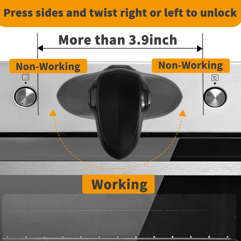 [Australia] - 5 + 1 Packs Stove Knob Safety Covers for Child, Childproof Oven Door Lock, Baby Proofing Kitchen Gas Range Oven Knobs Locks, Black 