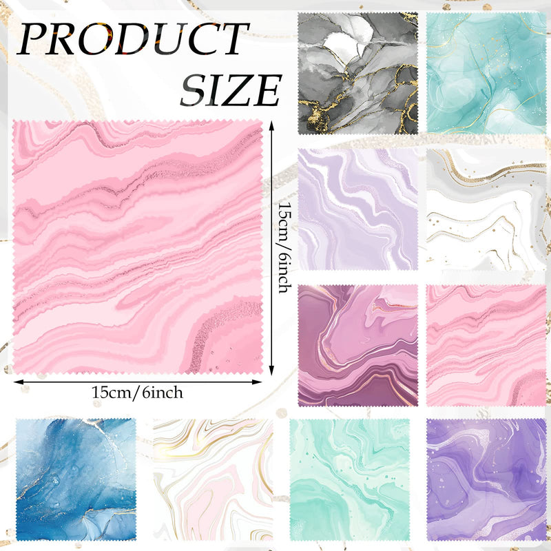 [Australia] - Sinmoe 20 Pcs Microfiber Cleaning Cloth Cute Marble Design Microfiber Cloth Soft Gifts Multicolor Glasses Cleaner Wipes for Eyeglasses Camera Lens Cell Phone Screens Glasses, 6 x 6 Inches 