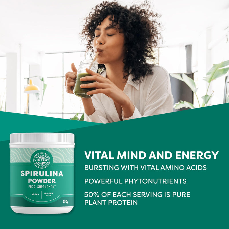 Vimergy Spirulina Capsules, 30 serv. – Easy to Digest – Powerful superfood – Vegan Supplement – Formulated Without Anti-Caking Agents, fillers, or Added Color– Non-GMO & Gluten-Free (180 caps)