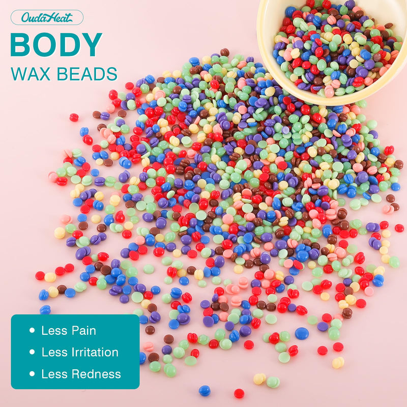 [Australia] - 0.6lb Hypoallergenic Hard Wax Beads for Hair Removal Sensitive Skin, Brazilian, Face, Bikini, Eyebrow, Back, Chest, Legs, Armpit, Waxing Beads for Women Men, 3 Silicone Sticks, Rose 