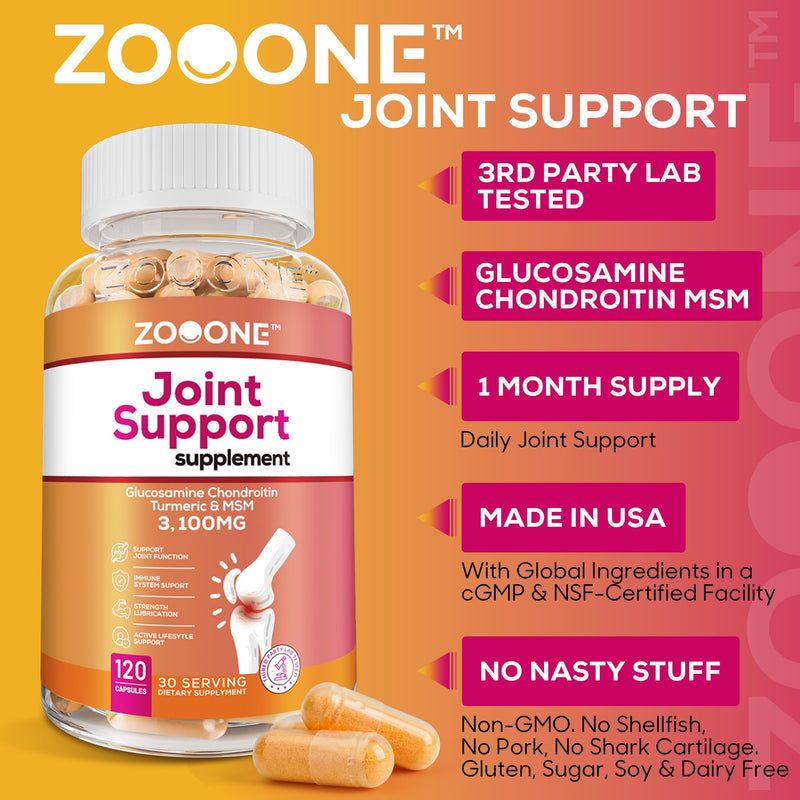 [Australia] - Advanced Joint Support Supplement with Glucosamine, Chondroitin, Turmeric & MSM - 120 Tablets for Back, Knee, Hand Bone Health 