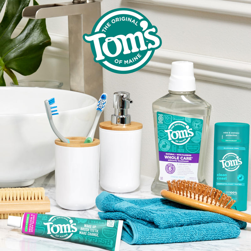 [Australia] - Tom's of Maine Antiplaque and Whitening Fluoride Free Natural Toothpaste Gel, Vegan, Spearmint, 4 Ounces (3 Pack) 