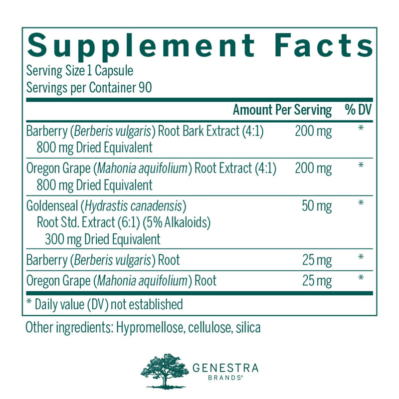[Australia] - Genestra Brands Berberis Formula | Barberry, Goldenseal, and Oregon Grape Herbal Supplement | 90 Capsules 90 Count (Pack of 1) 