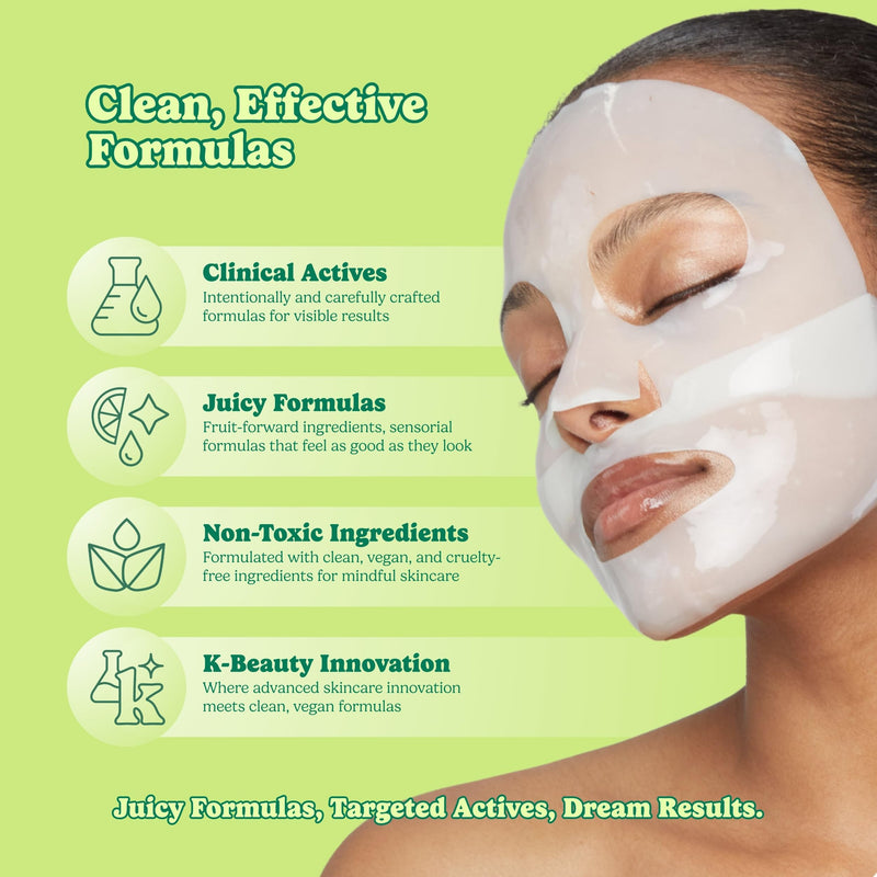 ESW Beauty PDRN Face Mask, Dose of Moisture, Korean Skin Care, 1 Pack | Hydrogel Sheet Face Mask, Vitamin PDRN Mask with B Vitamins, Cactus Water & Vitamin E for Hydrating & Moisturizing Dry Skin