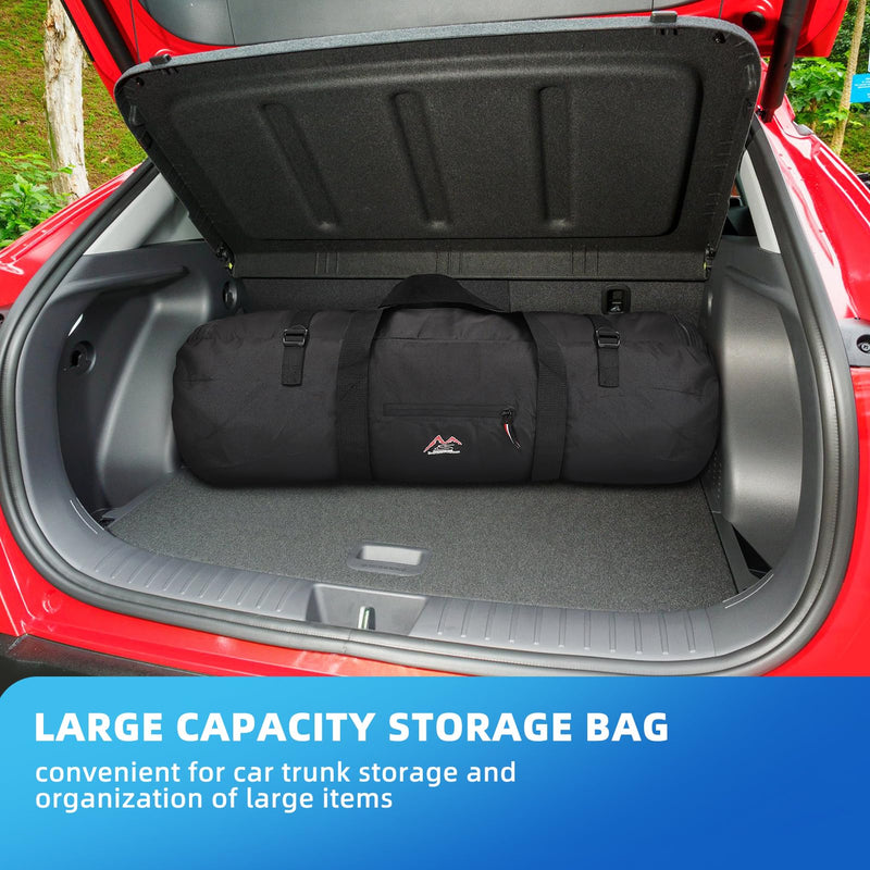 Travel Duffel Bag 37L/63L/125L Oversized Duffel Bags, Upgrade Zipper, Durable and Waterproof, Suitable for Camping Bag Travel Storage Bag Tent StorageBag Sports Equipment Bag (Black, XL，125L) Black