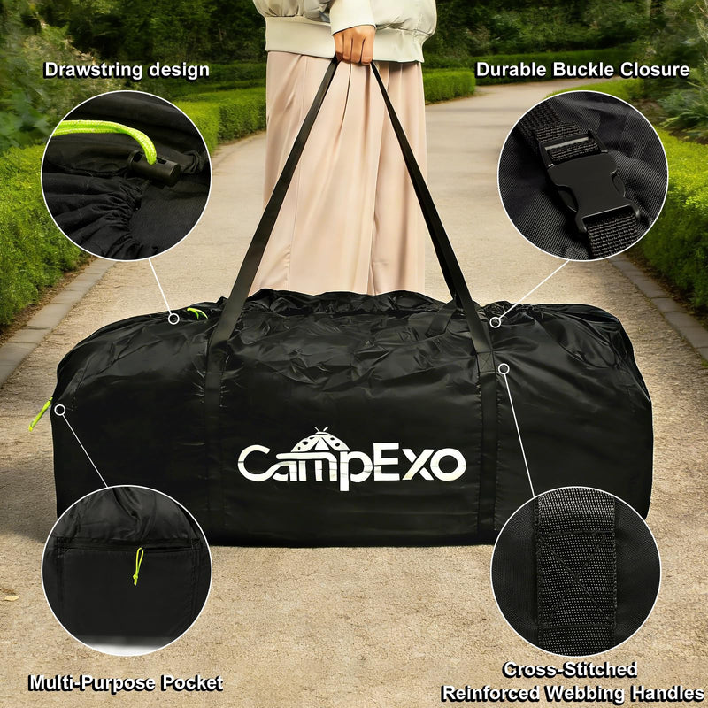 120L Extra Large Duffle Bag with Drawstring Closure, Durable Camping Gear Bag for Travel Storage, Tent Storage & Sports Equipment