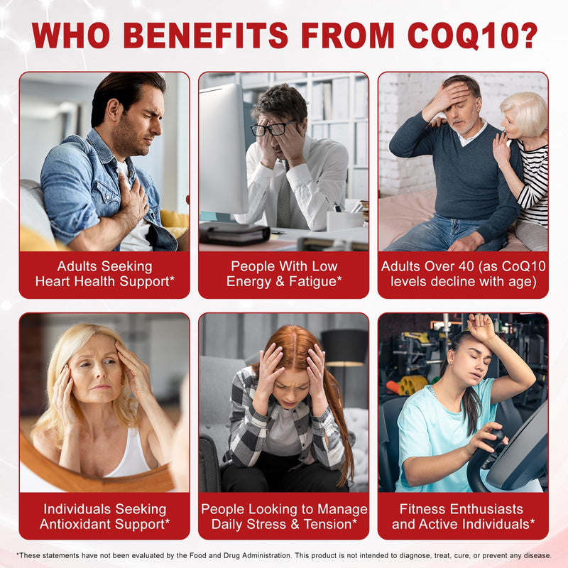 CoQ10 200mg Softgels with MCT Oil – High Absorption Ubiquinone Coenzyme Q10 Supplement – Antioxidant & Cellular Energy Support – Gluten Free Non GMO – 120 Softgels