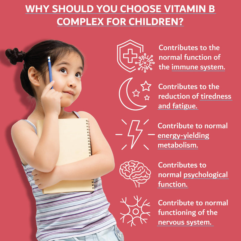 Vitamin B Complex for Children 30ml | 9 B Vitamins Supplement from Birth 0-11 Years | Newborn Baby Kids Sugar Free UK Made Vegetarian Liquid | Long Suppy. 1 Drop Daily