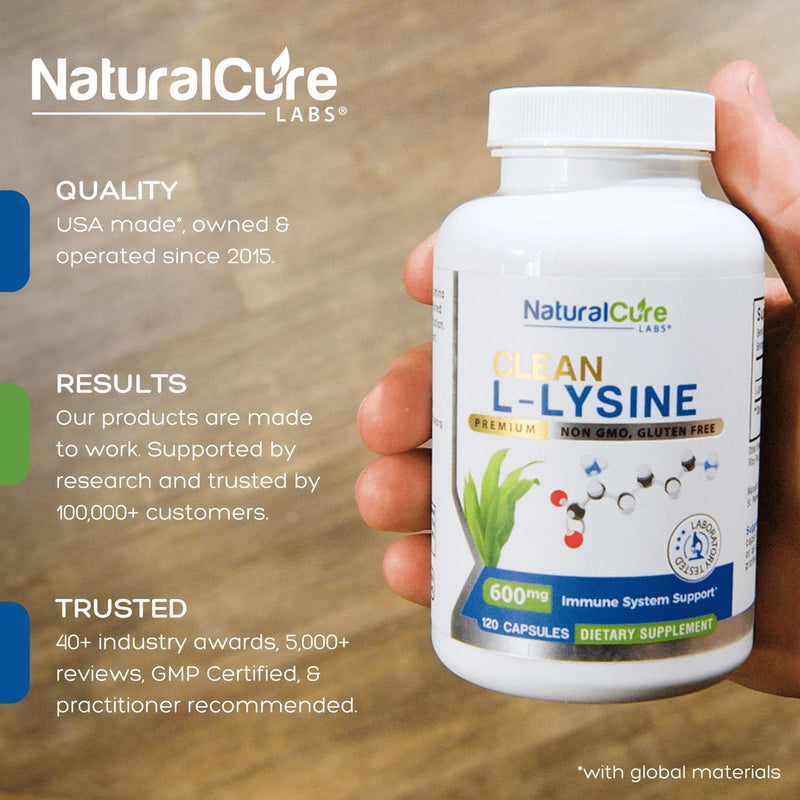 [Australia] - Clean L-Lysine 600mg, 120 Capsules | Vegan, Non-GMO, & Gluten Free 120 Count (Pack of 1) 