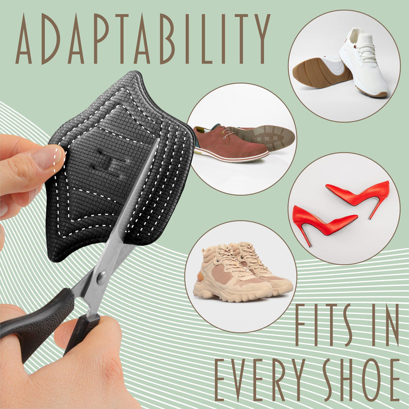 [Australia] - SULPO heel pads for shoes that are too big - Fits in almost every shoe - Self-adhesive thanks to strong adhesive pads, can be cut to size - Insoles made of cotton & sponge - 4 pairs (black, 5 mm) Black 