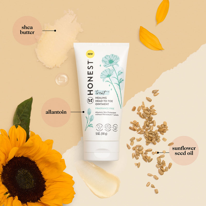 [Australia] - The Honest Company Head to Toe Multi-Purpose Healing Ointment | Safe for Sensitive Skin | Hypoallergenic, Fragrance Free, Vegan | 5 oz Multi-Purpose Healing Ointment, 5 oz 
