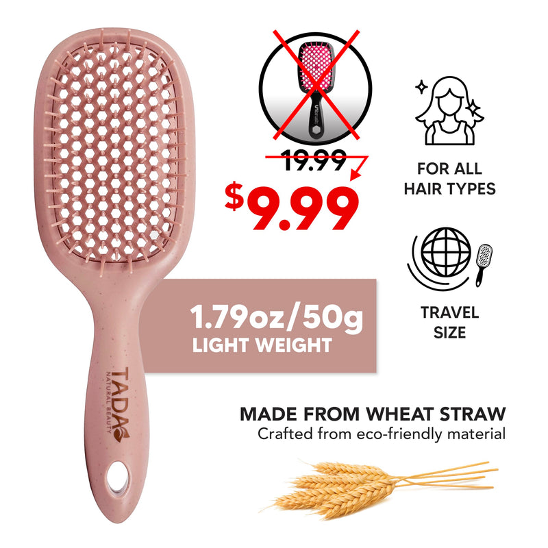 [Australia] - TADA Natural Beauty Hair Brush Detangler for Curly, Thick, Wavy, and Thin Hair - Ventilation Holes for Quick Drying and Styling, Detangler Brush for Women, Men, Kids (4 Colors) (2PK #2) 2PK #2 